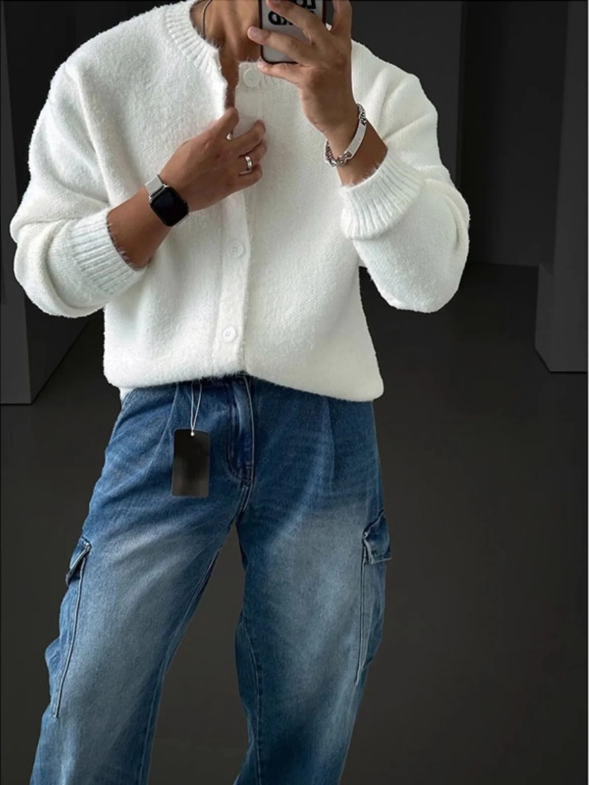 

Comfortable Loose Men's Knitted Sweater round Ne Open Cardigan Casual Sle Autumn Winter New Faion Korean Lazy Sle Out...