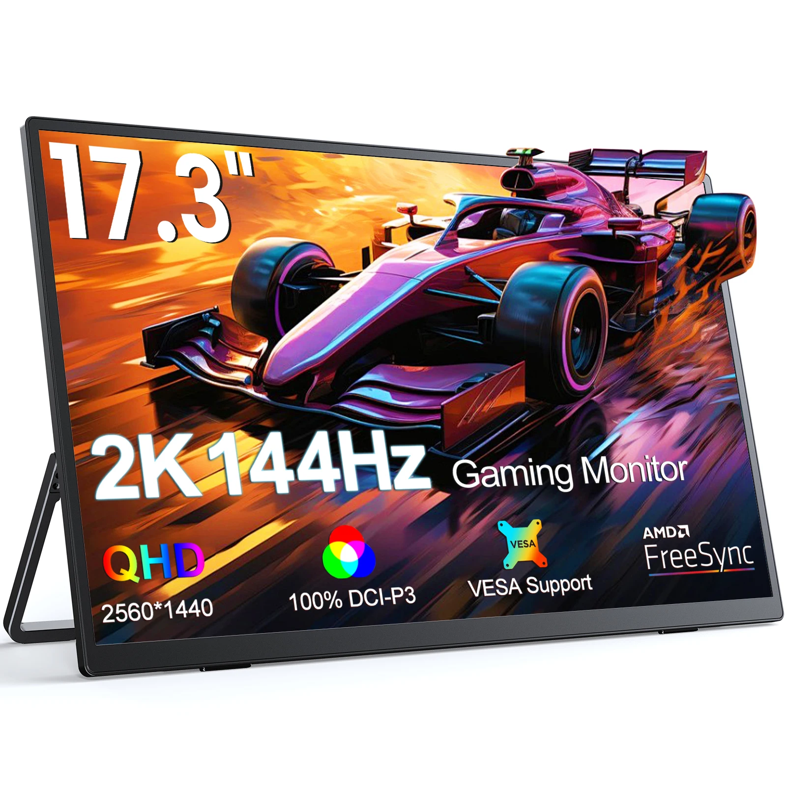 UPERFECT 17.3 Inch 2K 144Hz Portable Gaming Monitor 400Nits QHD laptop Screen Game PC Display HDMI-Compatible HDR IPS With VESA