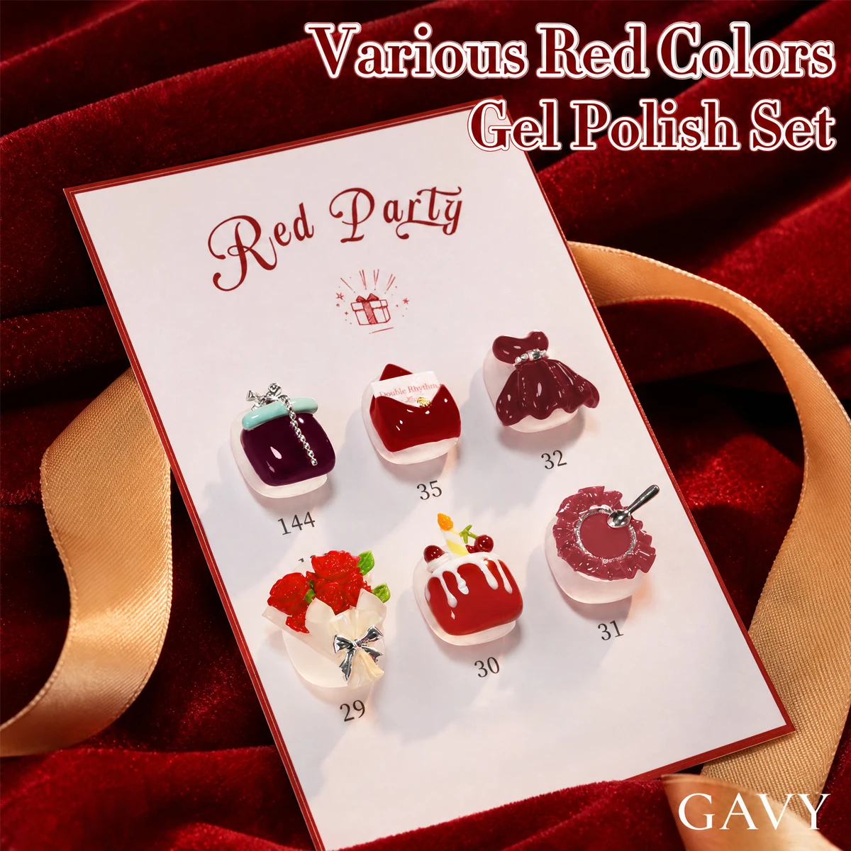 6-Color Berry Red Series Gel N - Nail Art Burgundy 评论和价格