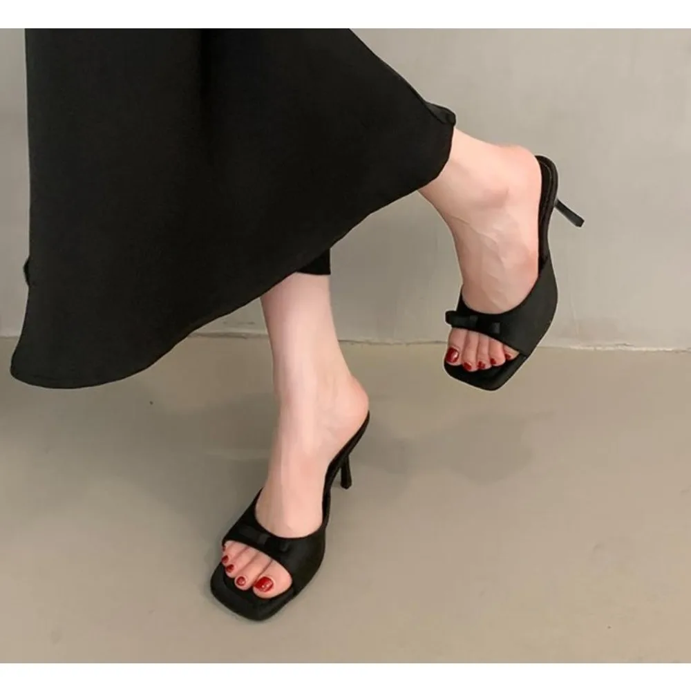 Sandales à Lanières avec Nministériels d pour Femme, Mules à Talons Bas, Chaussures d'Été, Meilleur Look de Rue, Tête Carrée Ouverte, Parker, 2024