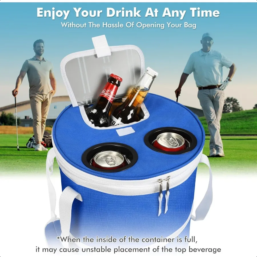 حقيبة تبريد جولف كبيرة منبثقة معزولة قابلة للطي مع طاولة مشروبات مسطحة لعربة الجولف خفيفة الوزن ومحمولة على شاطئ الجليد