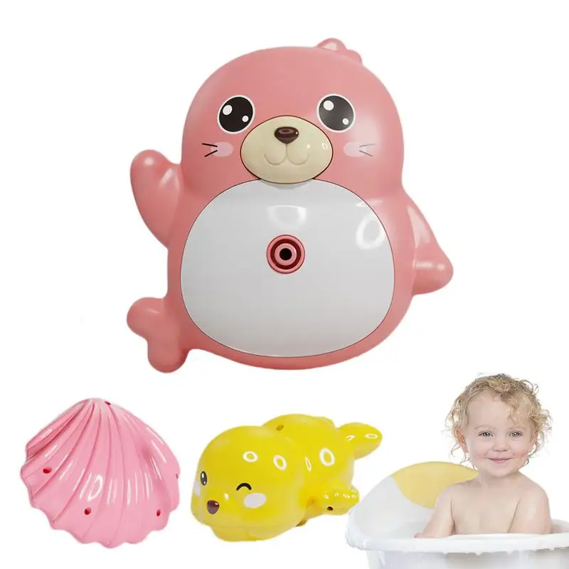 

Bathtub Shower Toys Bright Colors Showers Sea Lion Shape Bath Toys water sprinkler Pools sprayers kids bathing accessories