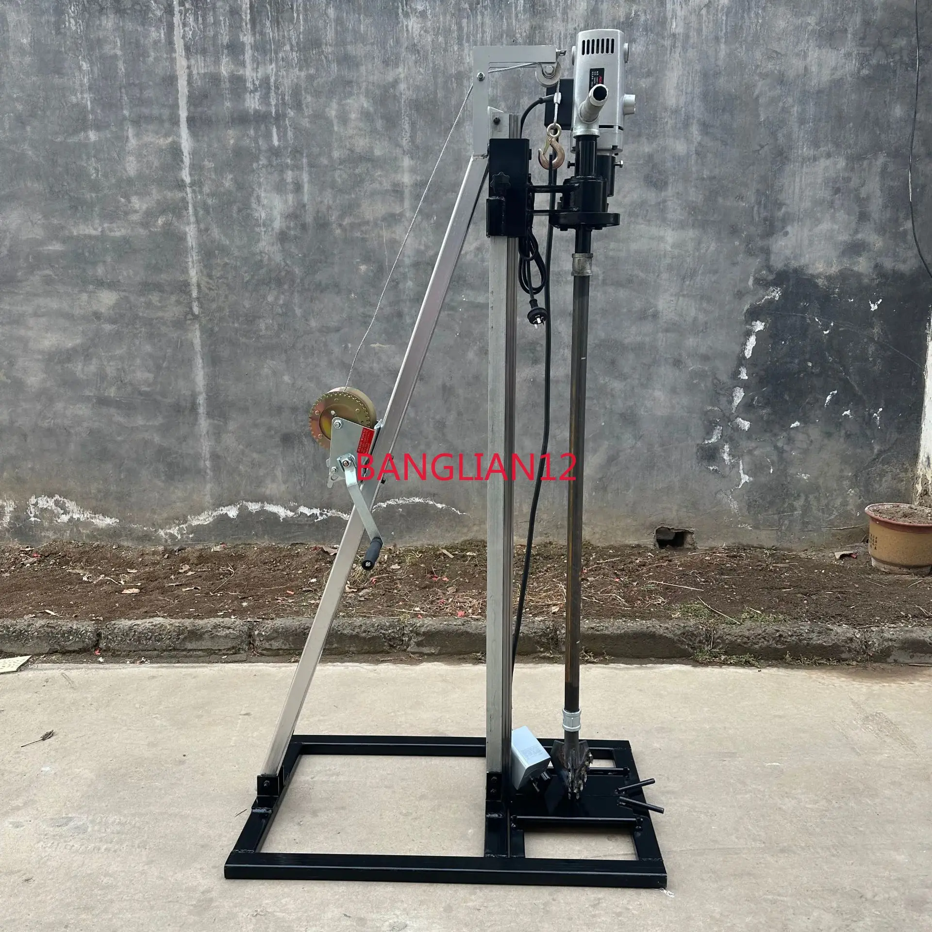 small drilling rig Transverse road perforator Two electric water well drilling rigs Portable drilling equipment，No drill bit