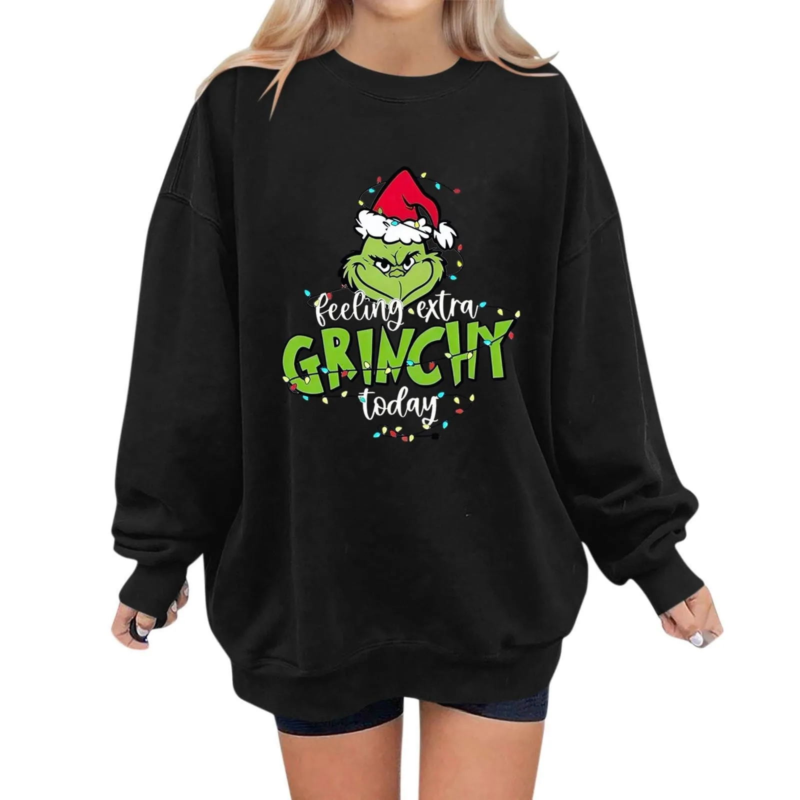 

Womens Sweatshirt Merry Christmas Oversized Clothing Crew Neck Long Sleeve Pullover Versatile Soft Fashion Trend Sweatshirt