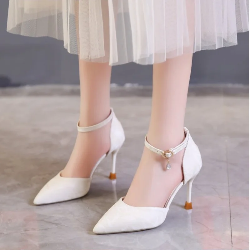 Pointed Toe Bag Heel for Women's 2024 Summer New Korean Fashion Casual Women's High Heel Sandals