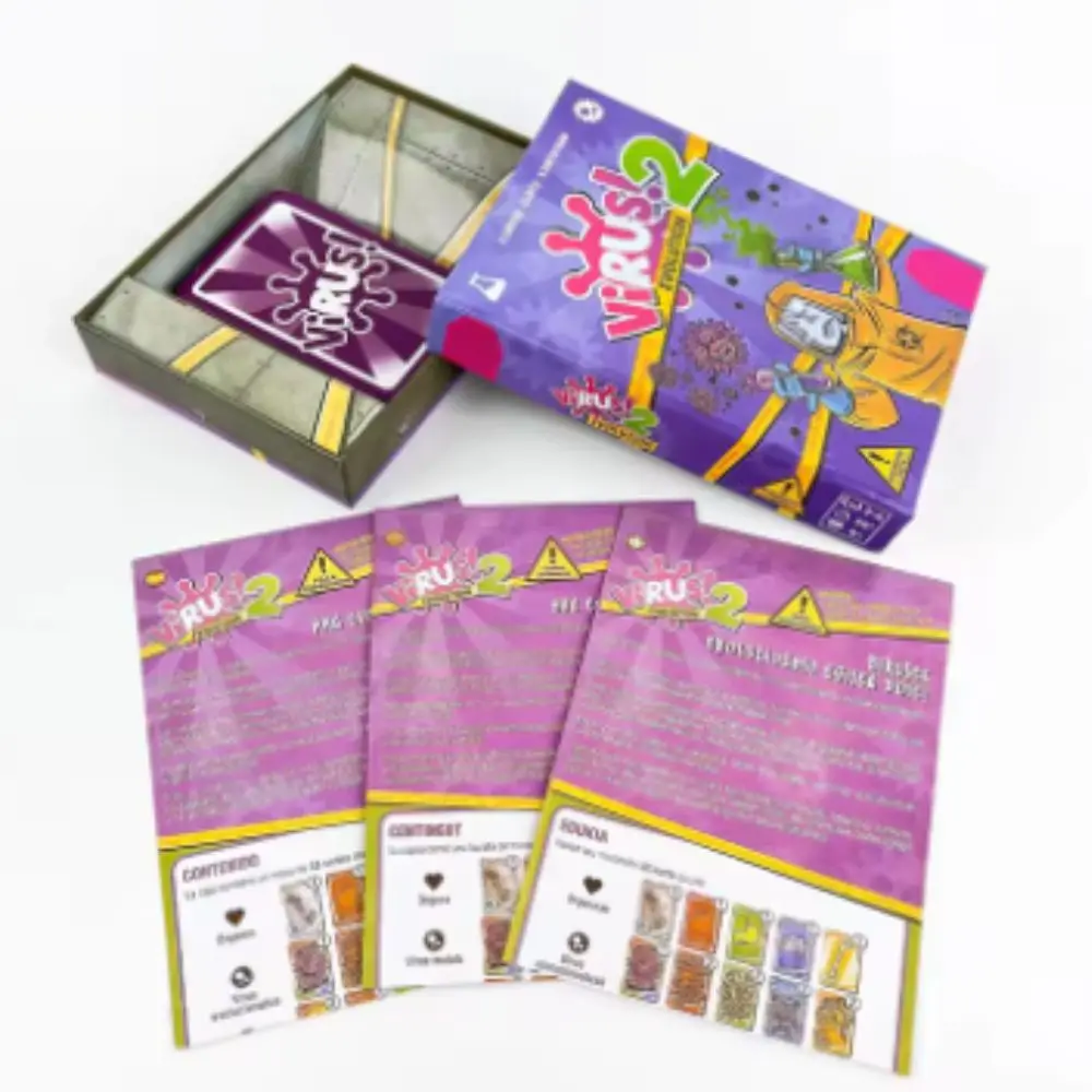 لعبة اللوحة Virus 1 2 3: لعبة ممتعة مثالية للحفلات العائلية باللغة الإسبانية والإنجليزية