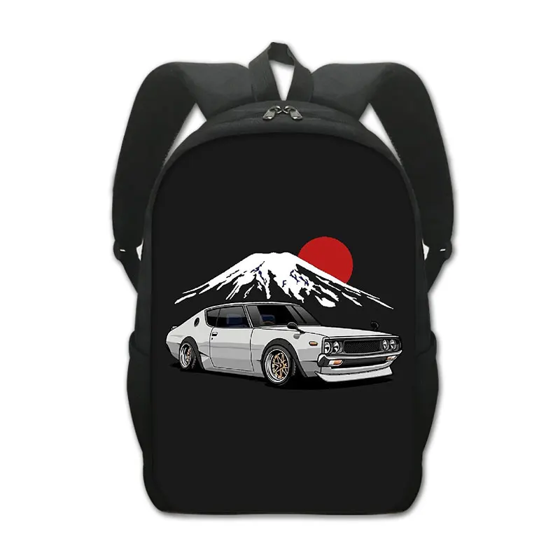 Japan Red Sun Racing Car Rucksack Damen Herren Mechaniker Motor Turbine Schultaschen für Kinder Büchertasche Laptop Tagesrucksack Rucksäcke Geschenk