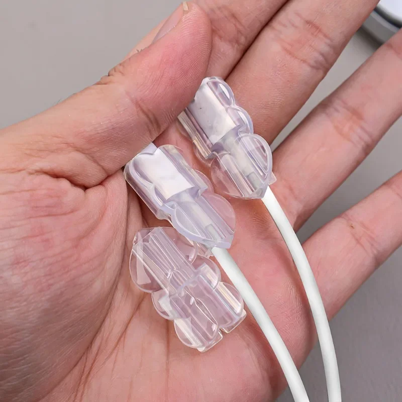 1/10Pcs Transparent Data Cable Protector Cable Winder Soft Silicone Cover Sleeve for Apple iPhone 15 14 Pro Max Wire Wrap Clip