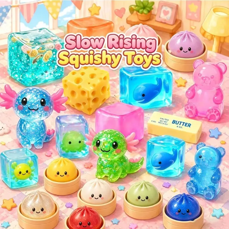 

Random Slow Rising Squishy Toy 1pc, Cute Slow Rising Squeeze Toy, Soft Stress Relief Fidget Toy,Random Style Squeeze Toy