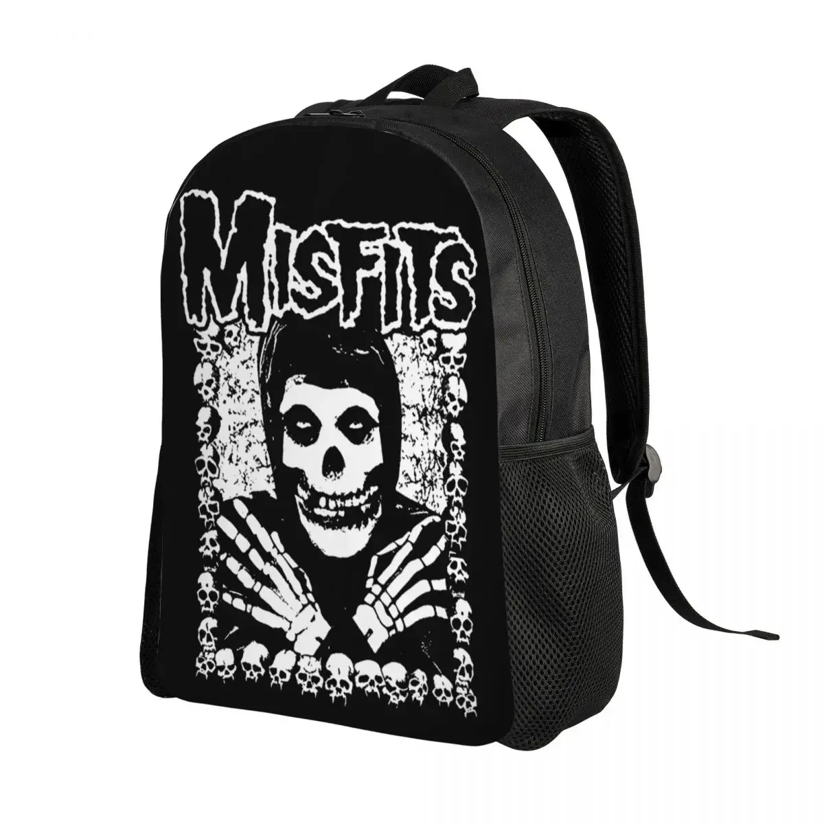Custom Misfits Rock Punk Skull Laptop Backpack Women Men Fashion Bookbag for College School Students Bags