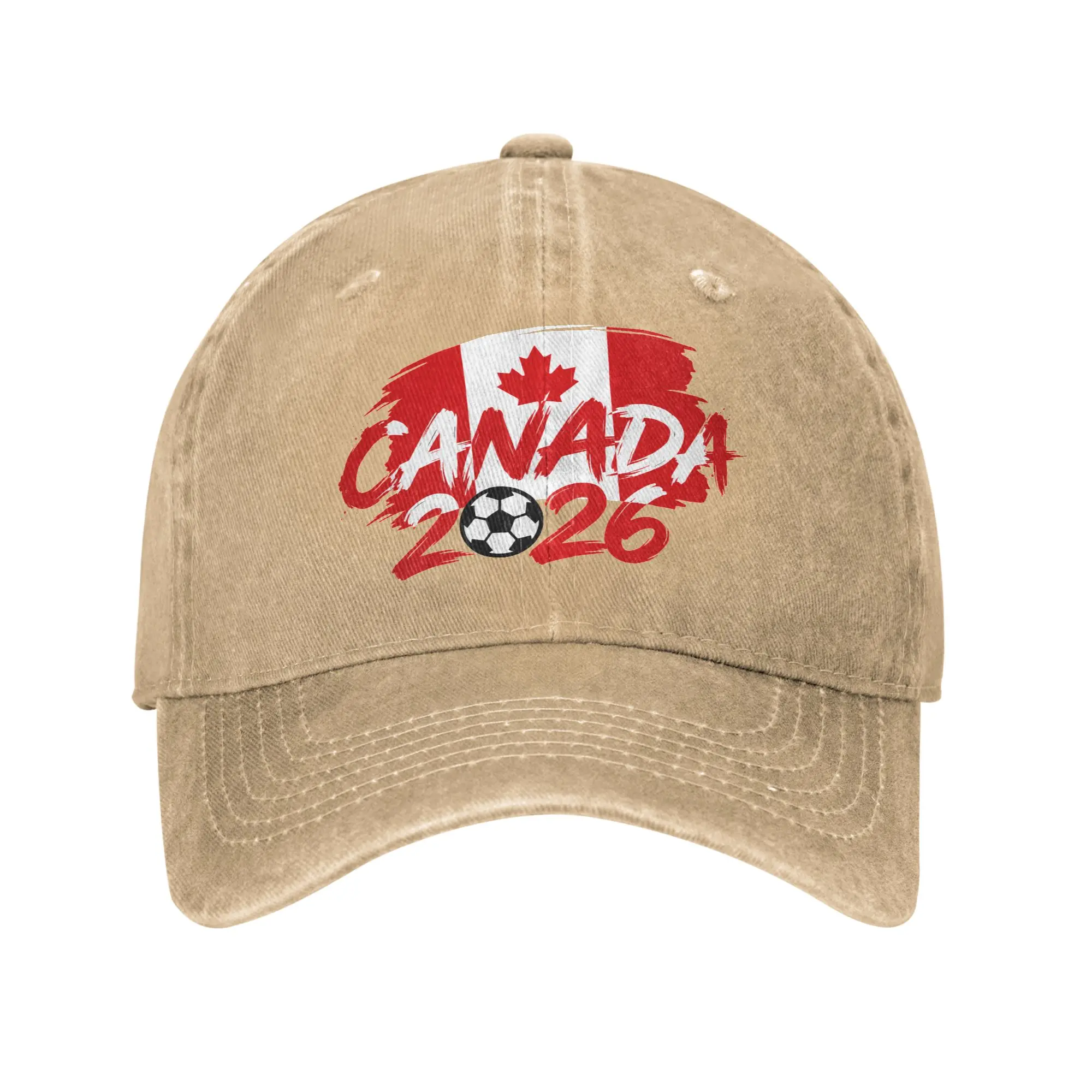Canada Football 2026 Baseball Cap Distressed Denim Usa Canada Mexico Soccer Snapback Hat Men Women Unstructured Soft Hats Cap