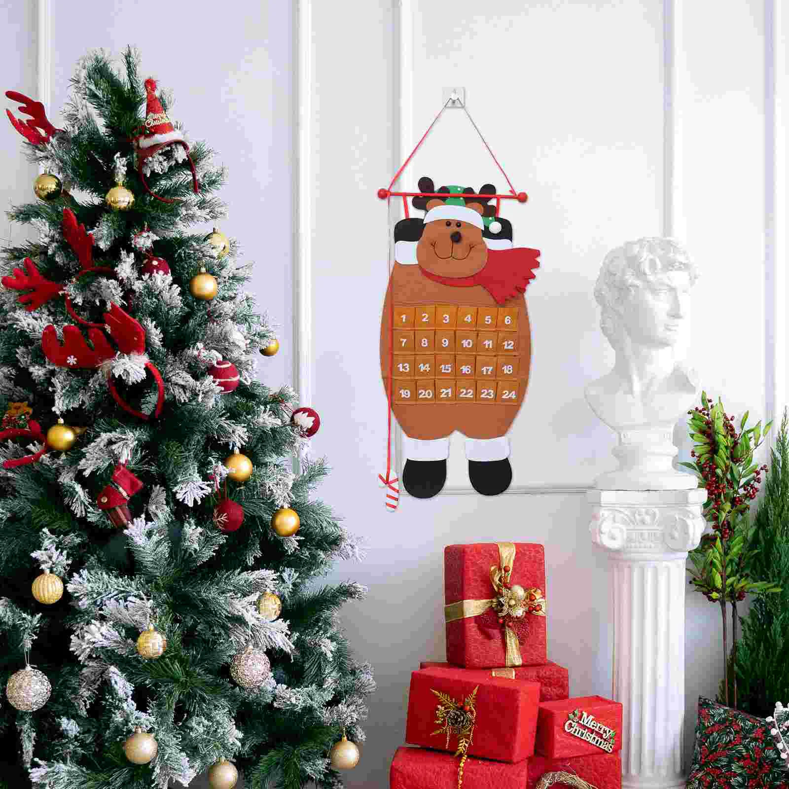 Door Hanging Decoration Christmas Tree Calendar Office Decorations White Countdown