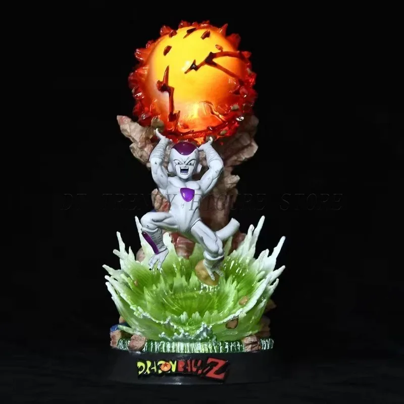 24cm Anime Dragon Ball Z Spirit Bomb Frieza Action Figure PVC Can Emit Light Collection Model Ornaments Toys For Child’s Gifts