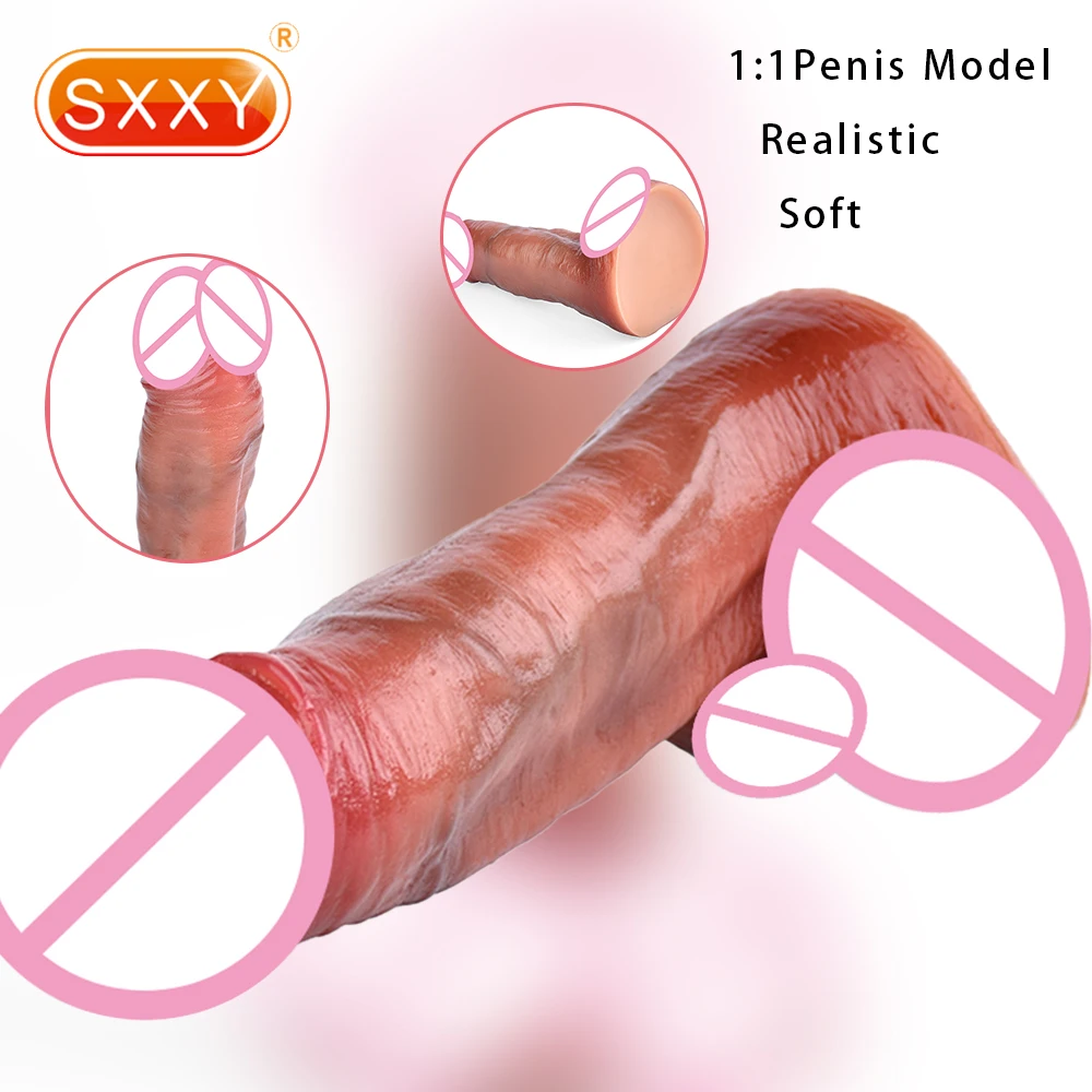 

SXXY Big Realistic Dildo Liquid Silicone Penis With Suction Cup For Women Masturbation Lesbian Gay Sex Toys Adult 18+