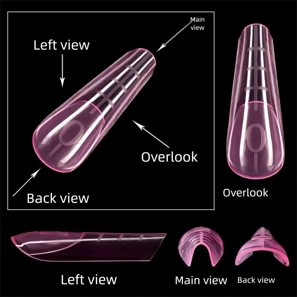 120 Teile/schachtel Dual Formen Nagel Form Rosa 12 Größen Schnelle Gebäude Gel Form Französisch Wiederverwendbare Wiederverwendbare Nagel Top Formen