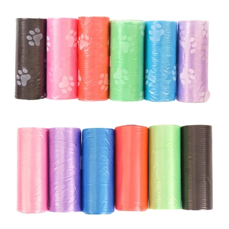 1 Roll Pet Dog Poop Bags Dispenser Collector Garbage Bag Puppy Cat Pooper Scooper Bag Small Rolls Outdoor Clean Pets Supplies