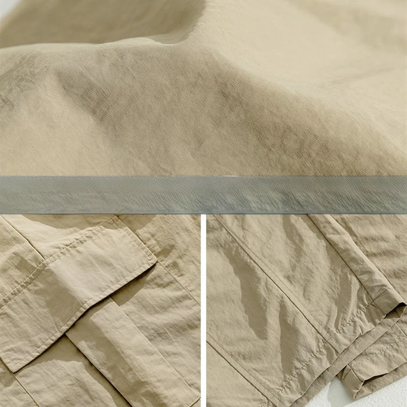 

Водостойкие плиссированные брюки свободного кроя с завязками для мужчин, повседневные, для активного отдыха, осенние, прямые, со средней посадкой, из бамбукового волокна