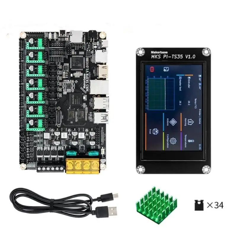 

Makerbase SKIPR Board with Quad-core 64bits SOC STM32F407VET6 onboard runs Klipper with EMMC for Voron VS Raspberry Pi RasPi