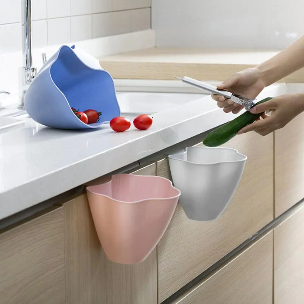 

1/2/3Pcs Kitchen Hanging Trash Cans Large CapacitGarbage Can Easy to Clean Cabinet Door Trash Bins Small Garbage Cans