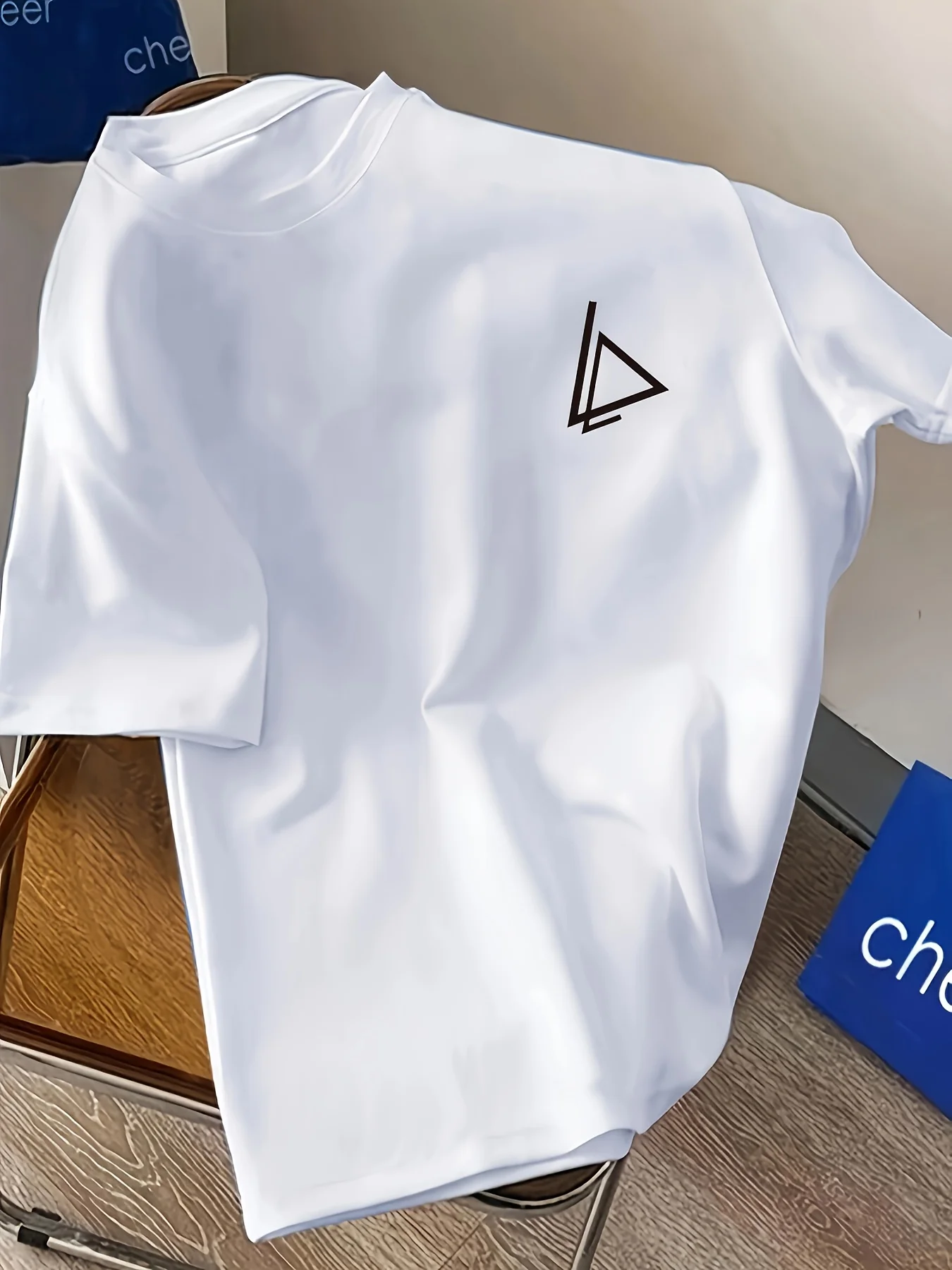 MANOversized Drop Shoulder T-Shirt - Short Sleeve Crew Neck Summer Top with Relaxed Fit & Cute & Ice Print - Spring/Summer Casual Blouse for Casual Attire, Hand Washable (Non-)