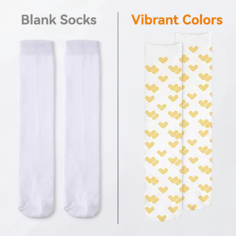20 Pairs 40cm Printable Athletic Youth Socks Sublimation White Unisex Socks For Diy Christmas Birthday Gifts