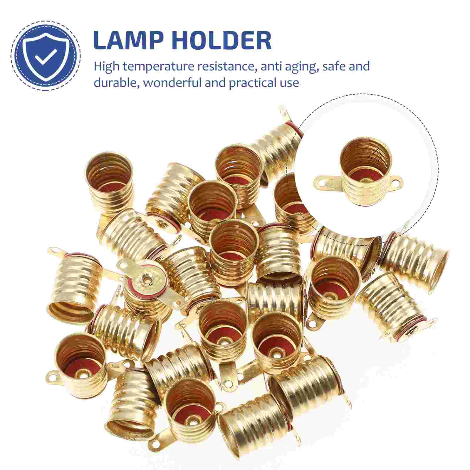 25 Pcs E10 Lamp Base All Bronze Mini Bulbs Socket Experiment Accessories Electrical Test School Physics Learning