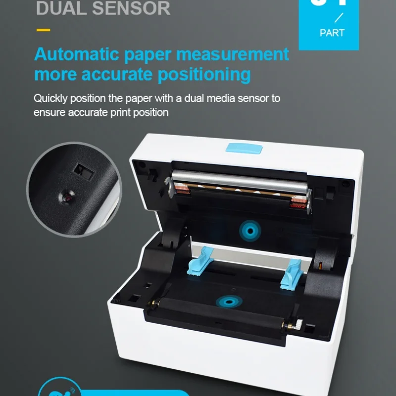 ZJ-9220 Thermal Label Printer Support 110mm Width Label Paper High-Speed&Quickly Printing Large Width Printed  With 2 Print Ways