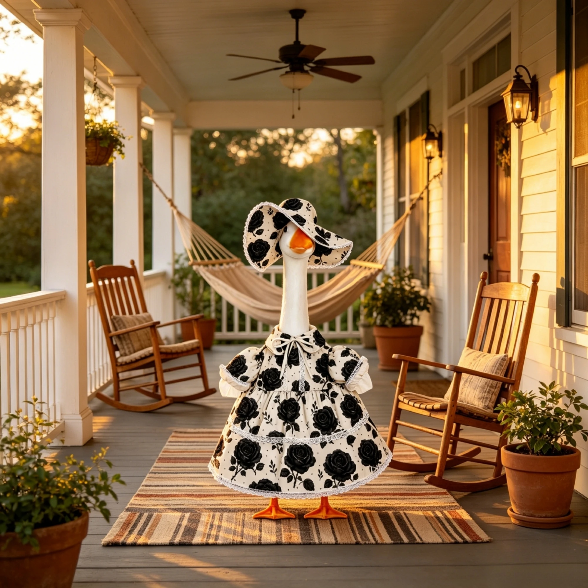 Dress-With Outfit Outfit Black Rose Halloween Outfit Black Rose Halloween Black Porch-Goose Dress-With Outfit - view 3
