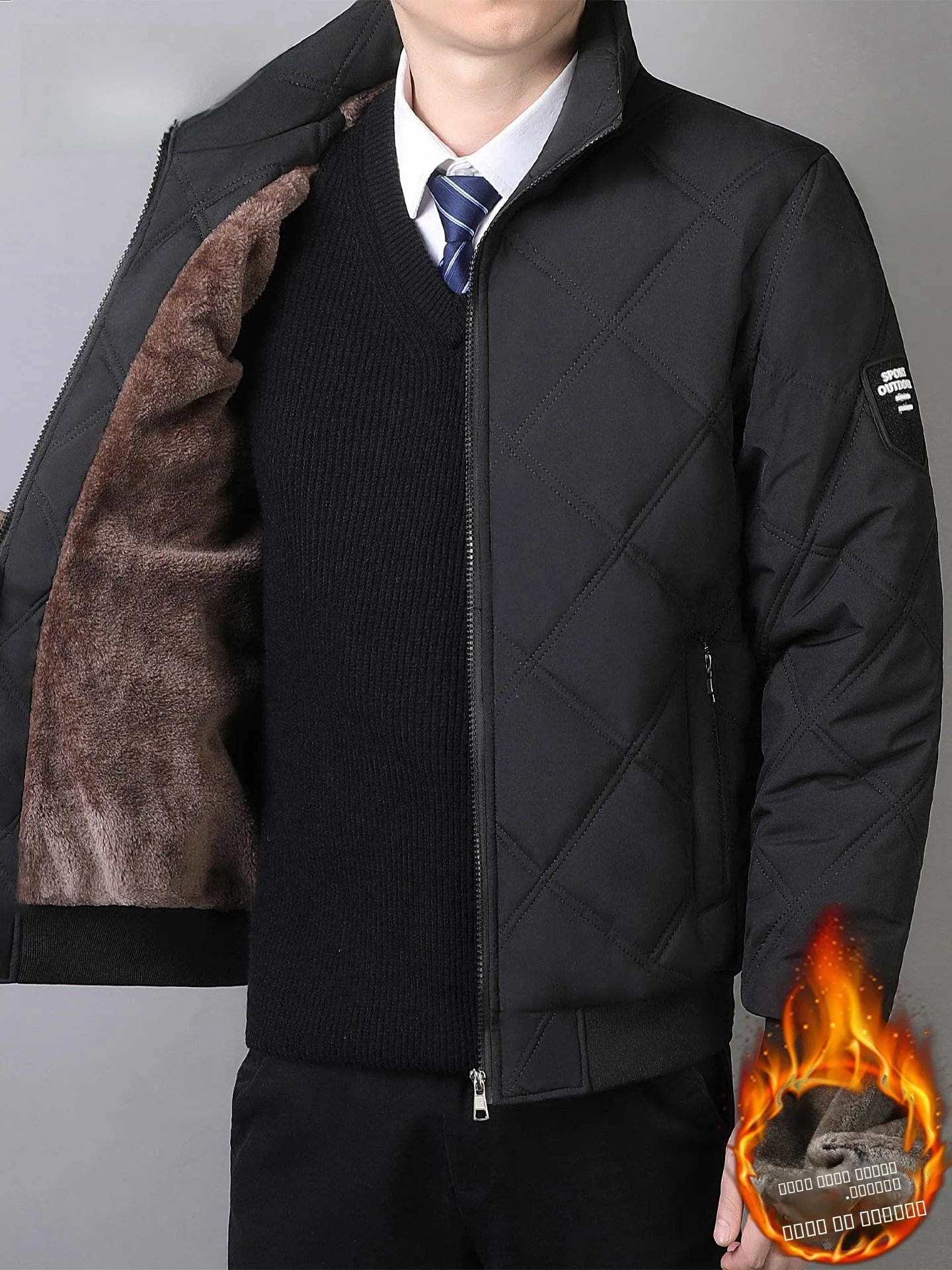 

Утепленная хлопковая куртка с воротником-стойкой для мужчин, зимняя верхняя одежда, ветрозащитная, морозостойкая, больших размеров, повседневное пальто