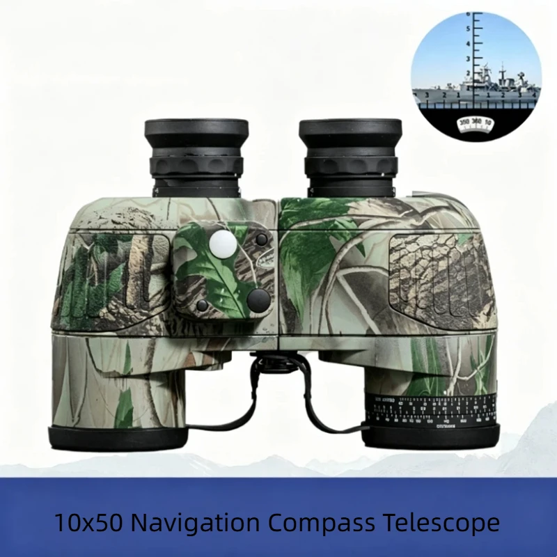 

10x50 Navigation Compass Telescope Waterproof Ship Ranging HD High Magnification Professional ED Binocular Telescope