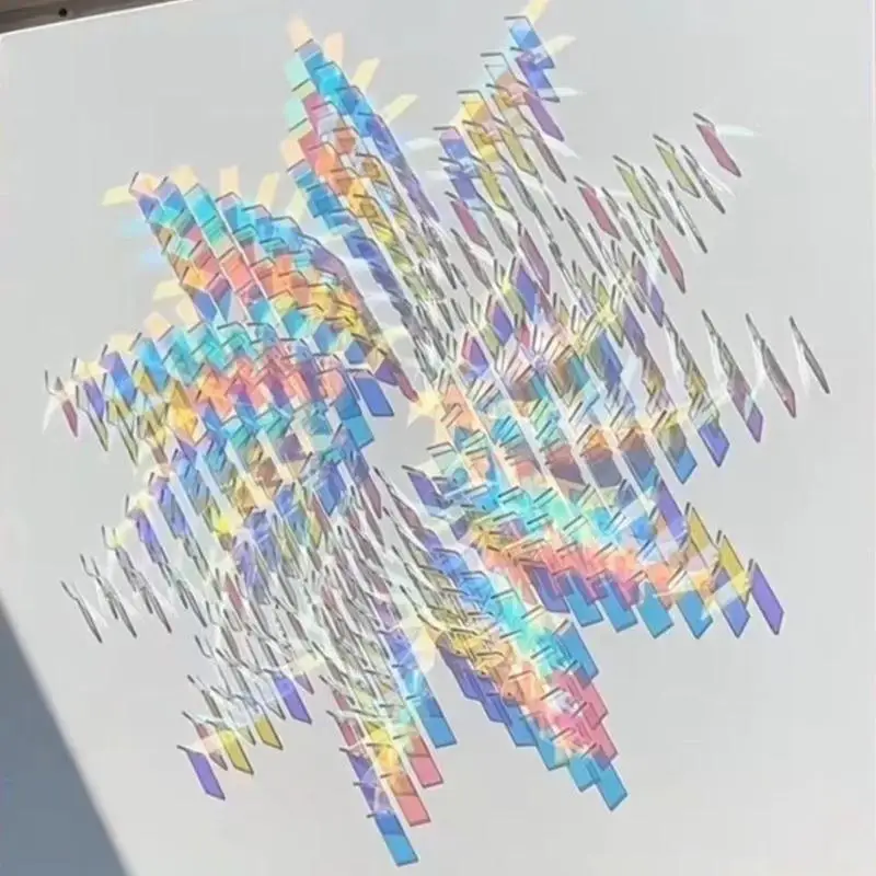 100Pcs Holographic Rainbow Acrylic Sheet Laser Cut Iridescent Color DIY Craft Decor Piece For Art Handmade Wall Ornament Projec