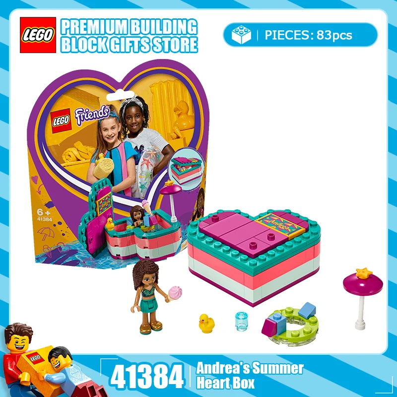 

Lego Building Friends Series 41384 41388 41662 41716 41754 Летняя шкатулка сокровищ Andrea, игрушки, строительные блоки, орнамент, подарок