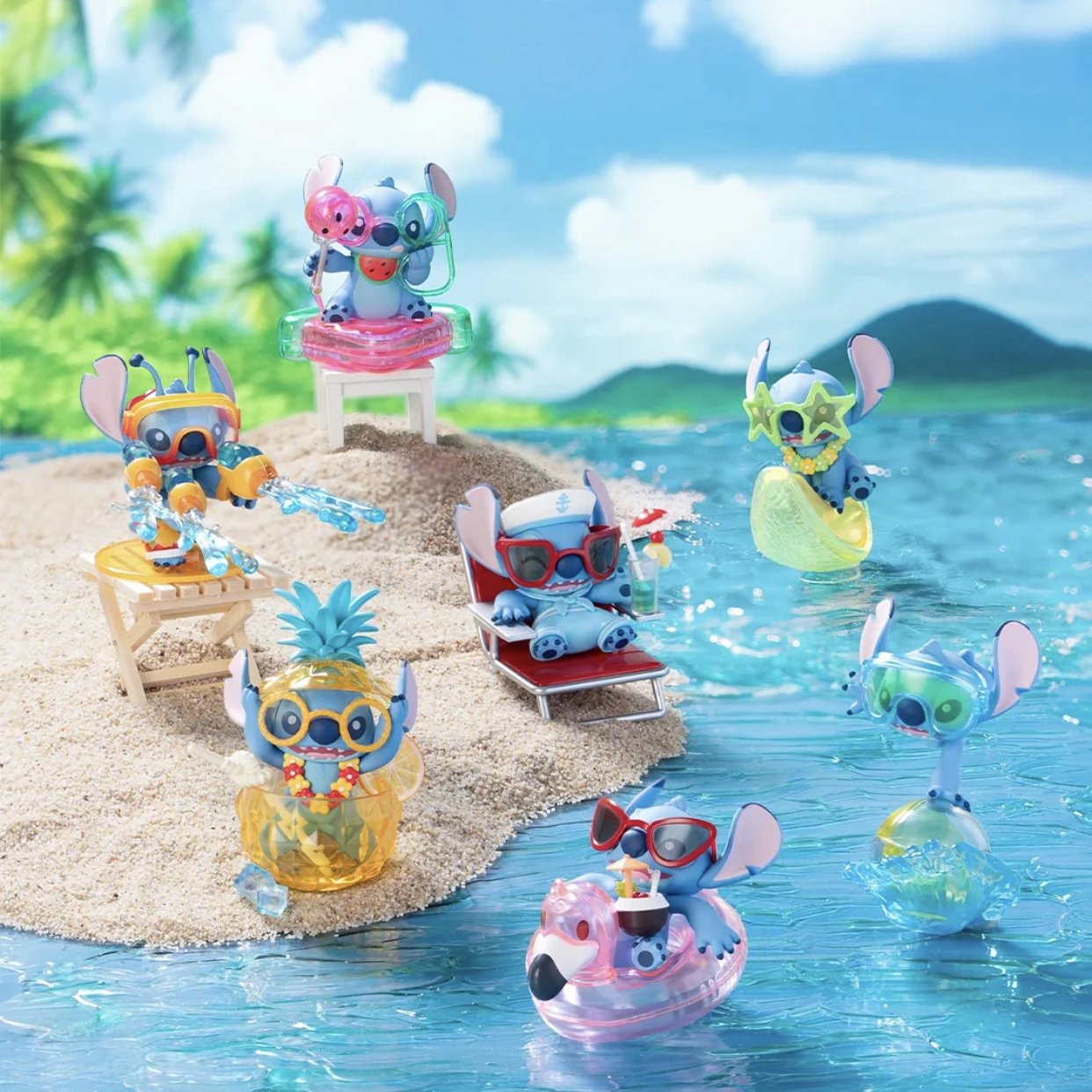 Genuine Disney Stitch Summer Carnival Series Blind Box Anime Kawaii Trendy Model Collection Doll Toys Ornaments Surprise Box