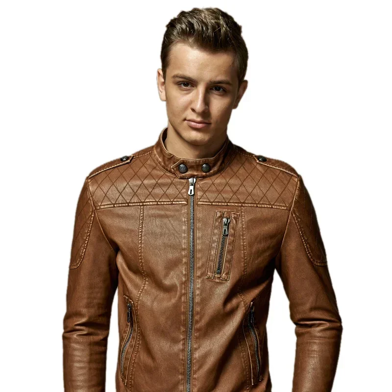 Plus Velvet Faux Leather Jackets and Coats Men Fashion Spring Winter Shoulder Buckle Motorcycle PU Leather Jacket M-XXXL