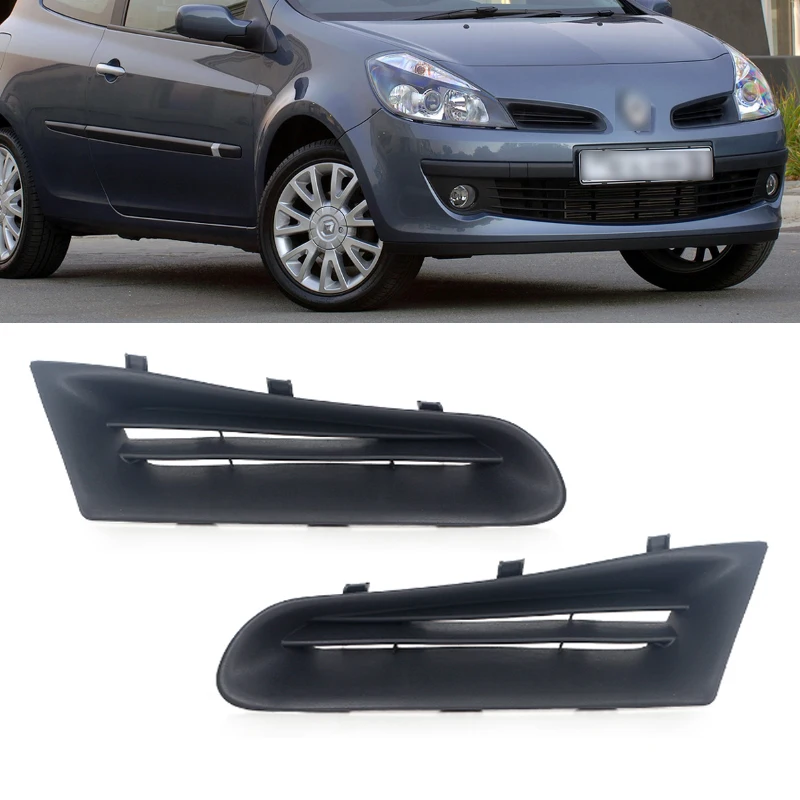 Car Front Bumper Grill For Renault Clio MK3 2005-2009 Fog Light Open Vent Grille Intake Fog Light Headlight Cover 7701208684