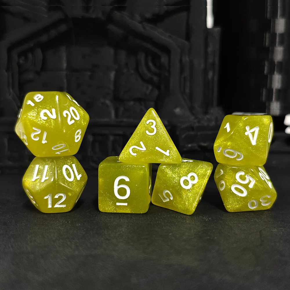 7 قطعة/المجموعة متعدد الألوان مادة الأكريليك أورورا مجموعة نرد DnD RPG ل الزنزانات والتنينات ألعاب نادي KTV ألعاب الترفيه المنزلية