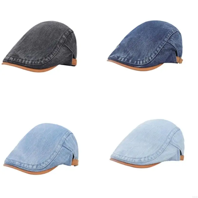 Jeans-Baskenmütze, Cabbie-Mütze, übergroße Malermütze, Baskenmütze, Baker-Boy-Mütze für Straßenspaziergänge, Denims, modische