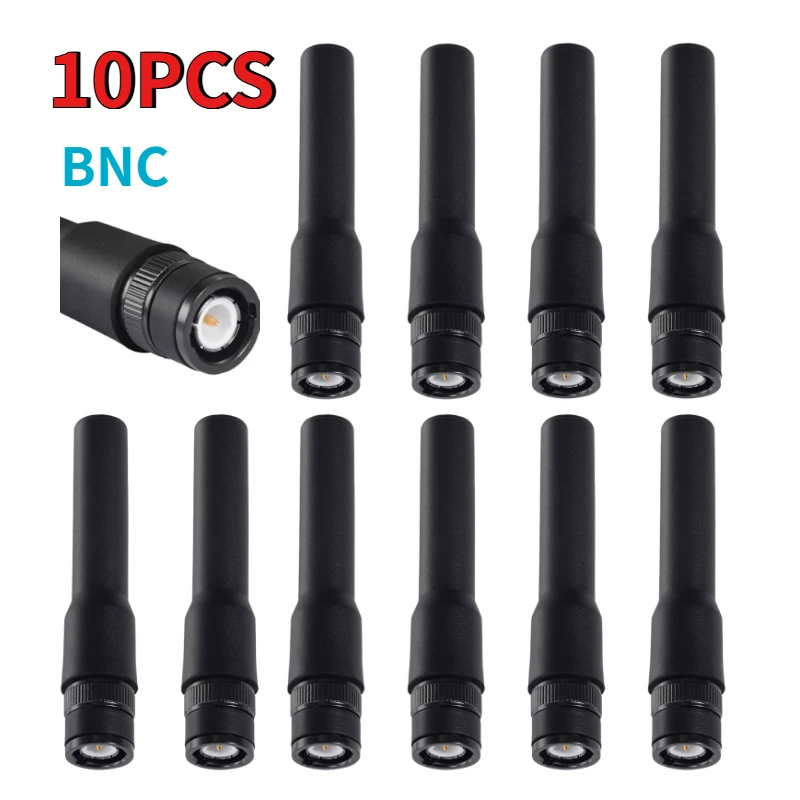 

10PC SF-20 BNC Male 144/430MHz Silicone Soft Dual Band Mobile Ham Radio Short Antenn for Police Scanner Frequency Counter Radio