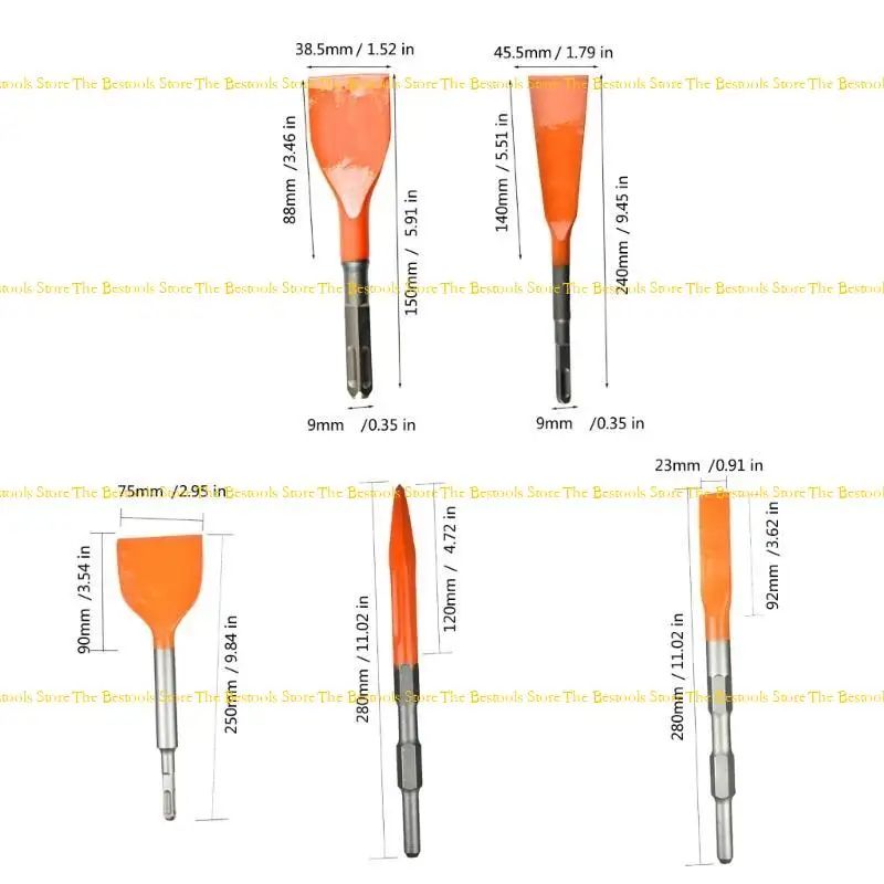 12PF Masonry Concrete Drill Bit Tile Grooving Scraping Flat Point Scaling