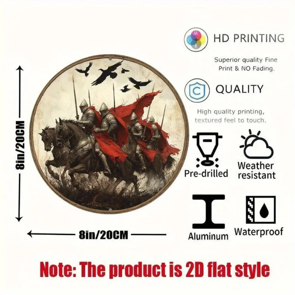 لوحة معدنية مسطحة من الألومنيوم ثنائية الأبعاد من Knight لتزيين جدران المطبخ والمقهى