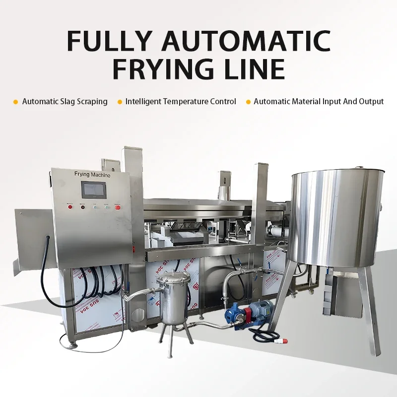 Customized Commercial Electric Continuous Fryer High Capacity Industrial Frying Machine for Restaurant Snack Shop
