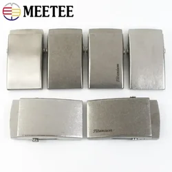 Meetee 1pc 35/38mm Pure Titanium Belt Buckles Anti-allergy Toothless Roller Automatic Buckle Belts Head Clasp DIY Leather Craft