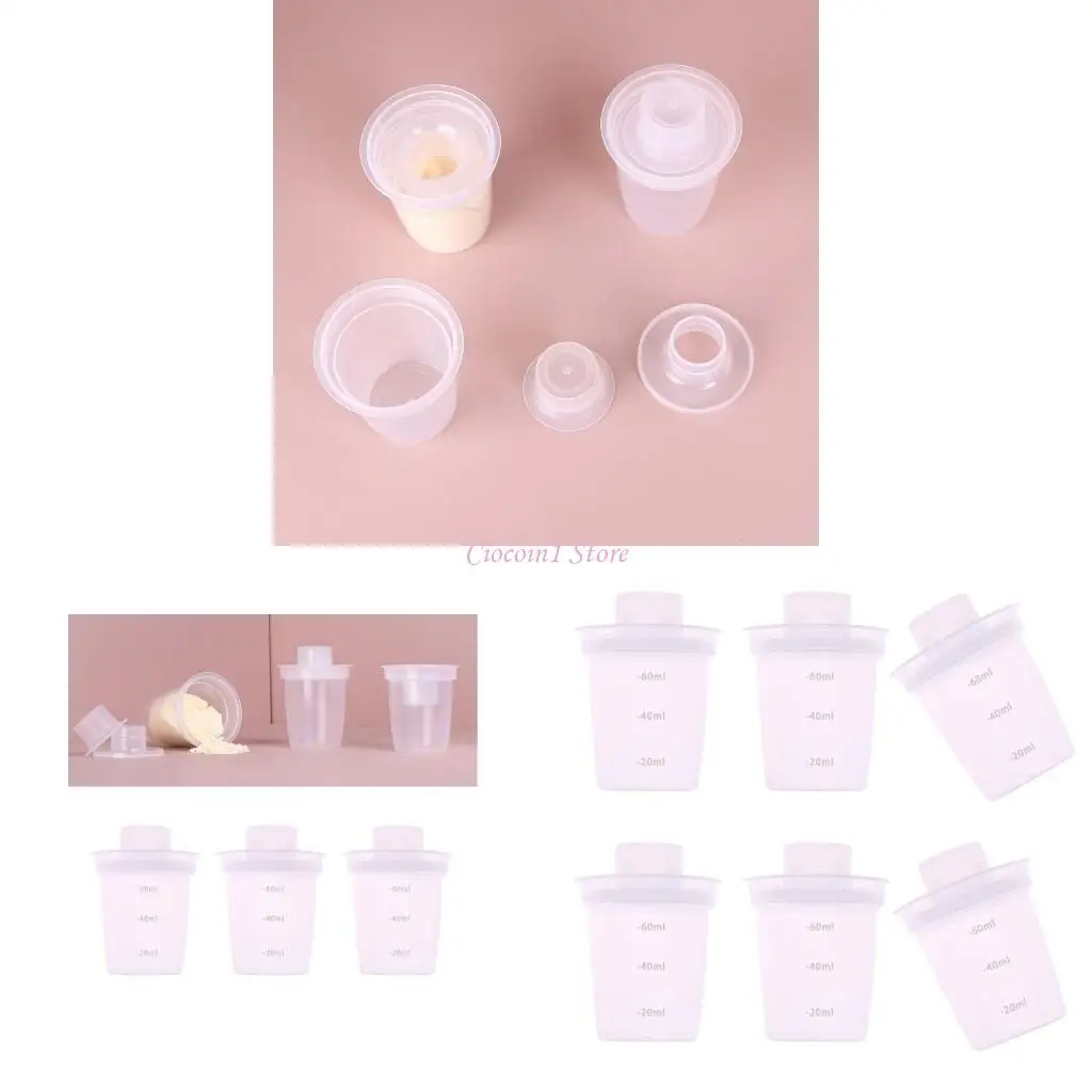 

Y1UB Pack of 6pcs Portable Baby Formula Dispensers Leak Proof Design Milk Storage Box for Travel Feeding and Daily Use