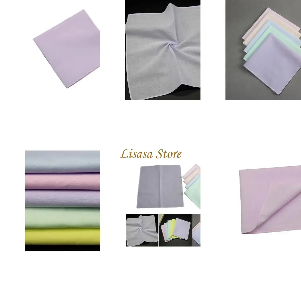 

M6CC Lightweight Plain Color Handkerchiefs Square Skin Friendly Washable Chest Towel