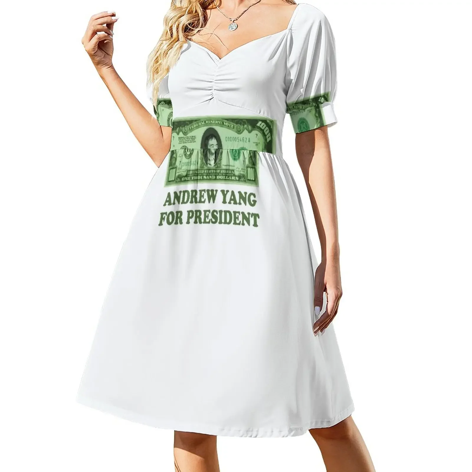 

Thousand Dollar Bill Yang 2020 Short-Sleeved Dress women's elegant loose dresses Dress vintage luxury woman evening dress