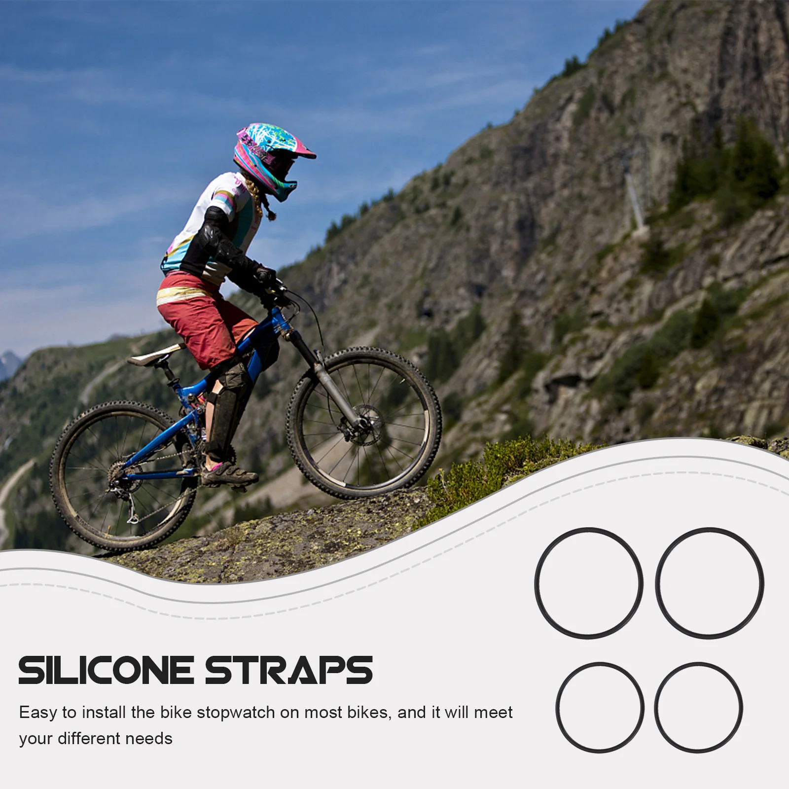 8 قطعة دراجة عداد السرعة جبل الفرقة سيليكون حامل ساعة توقيت لركوب الدراجات الدراجات ساعة توقيت المثبت قاعدة الفرقة #2