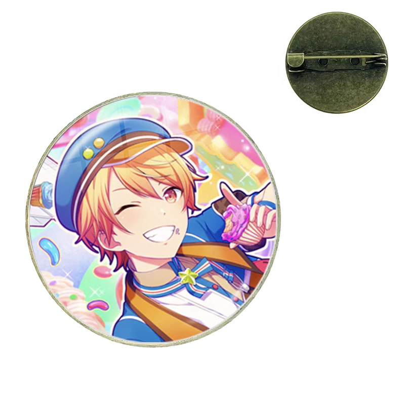 Project SEKAI Anime Wonderlands×Showtime Tenma Tsukasa 25mm Retro Glass Dome Cabochon Badge Brooch Pins Fans Gift