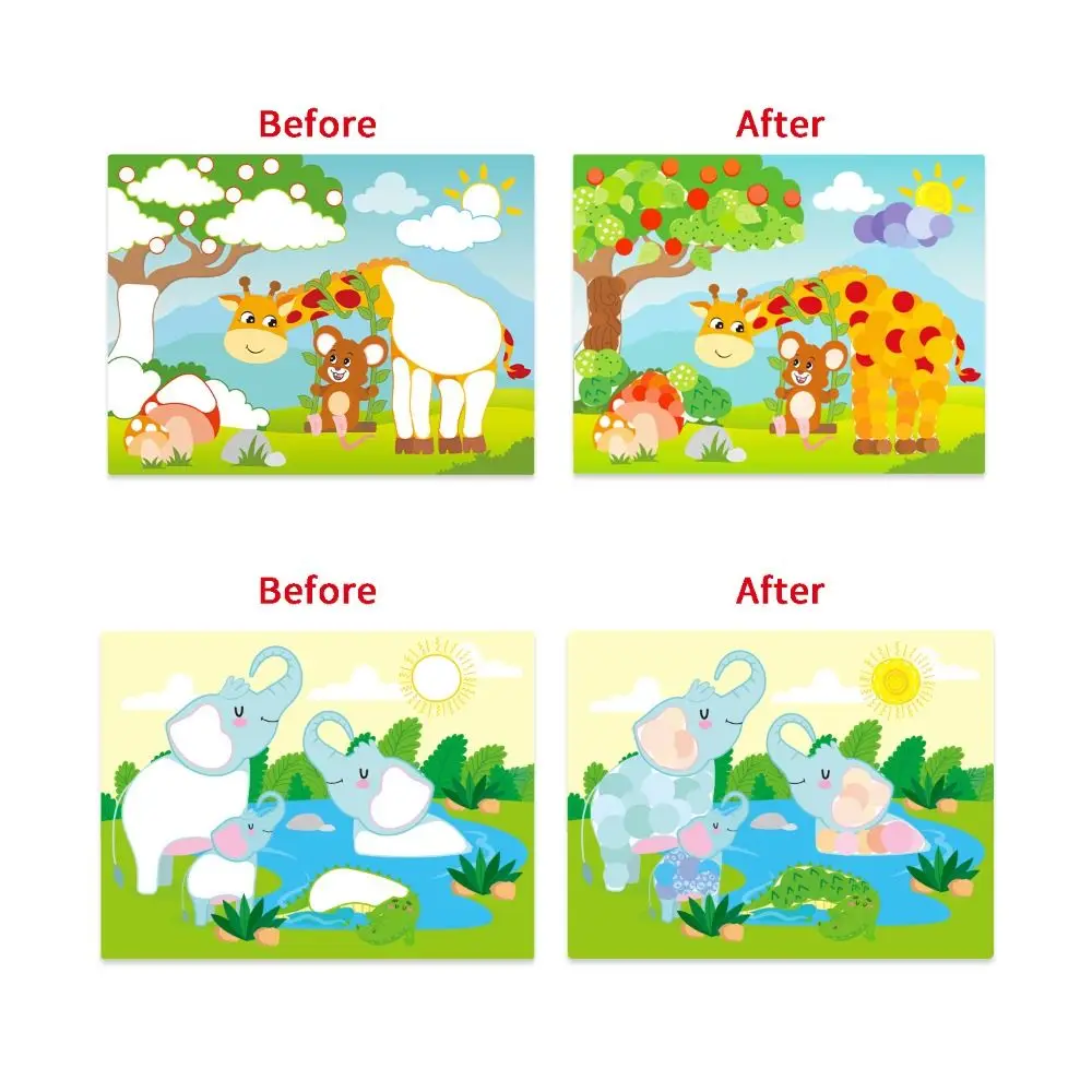 Paper Children Dot Colorful Book Reusable Montessori Art Stickers Collection Book Drawing Mosaic Educational DIY Color Dot