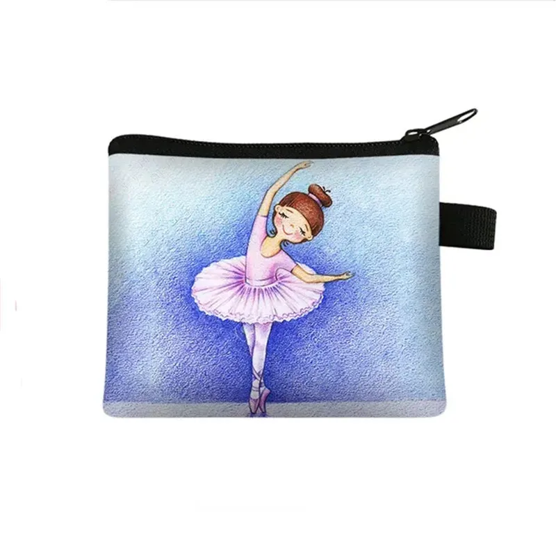 Elegant Ballet Dancer Print Coin Purses Women Fashion Lipstick Bag Ladies Credit Card Pouches Cute Mini Wallet Gift Wallet Women