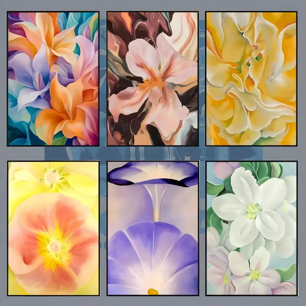 Georgia OKeeffe Abstract Flower Artwork Poster Aesthetic Wall Art for Bedroom Study Office Home Decor Gift